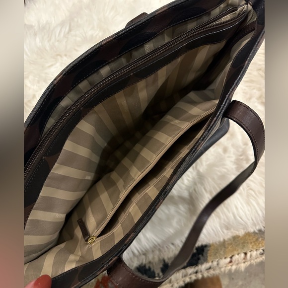 Black and Brown Polka dot Brahmin Tote - Picture 3 of 5